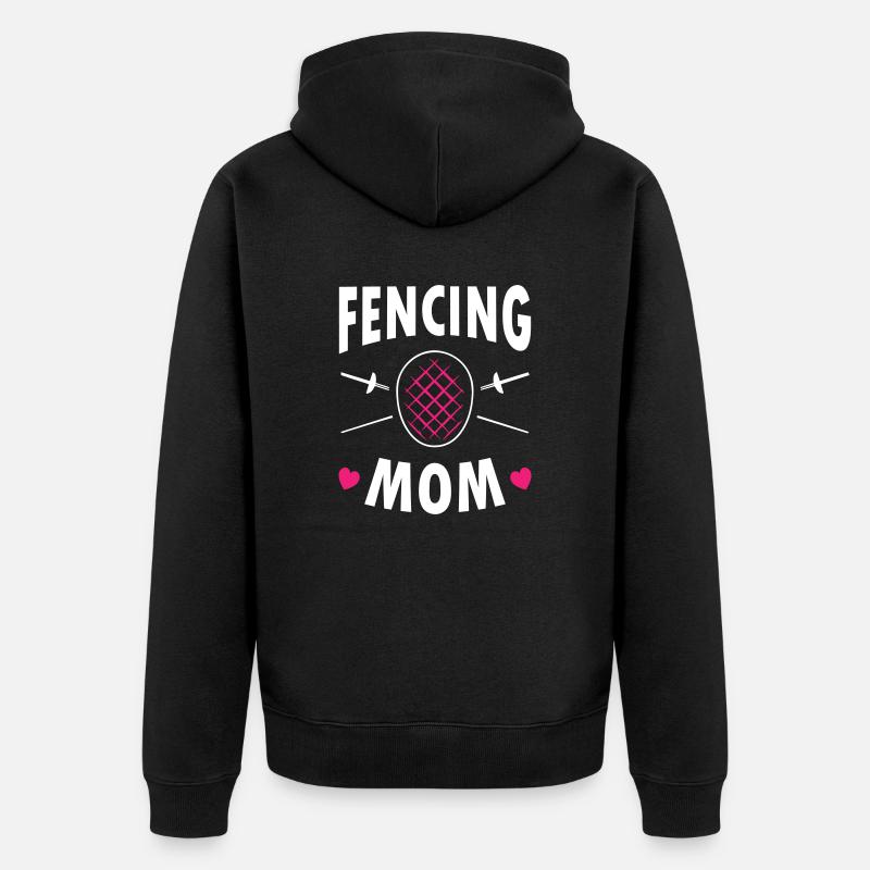 Maman escrimeuse - Veste à capuche bio Premium Unisexe - noir