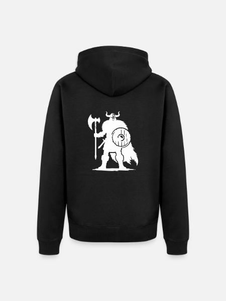 Viking Warrior - Unisex Premium Organic Zip Hoodie - black