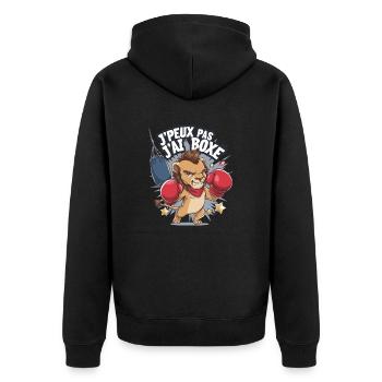 Je peux pas j'ai boxe - Veste à capuche bio Premium Unisexe - noir - Dos - Nico (187cm)