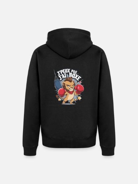 Je peux pas j'ai boxe - Veste à capuche bio Premium Unisexe - noir