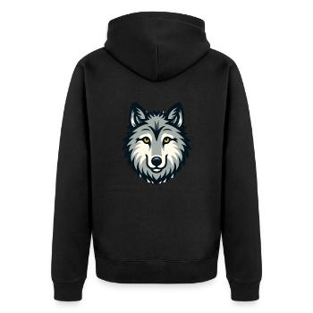 Sweet Wolf Dog - Unisex Premium Organic Zip Hoodie - black - Back - Nico (187cm)