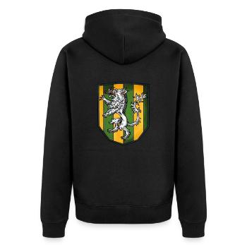 Armoiries sanglier d’argent - Veste à capuche bio Premium Unisexe - noir - Dos - Nico (187cm)