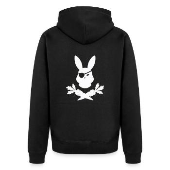 Rabbit Pirate - Unisex Premium Organic Zip Hoodie - black - Back - Nico (187cm)