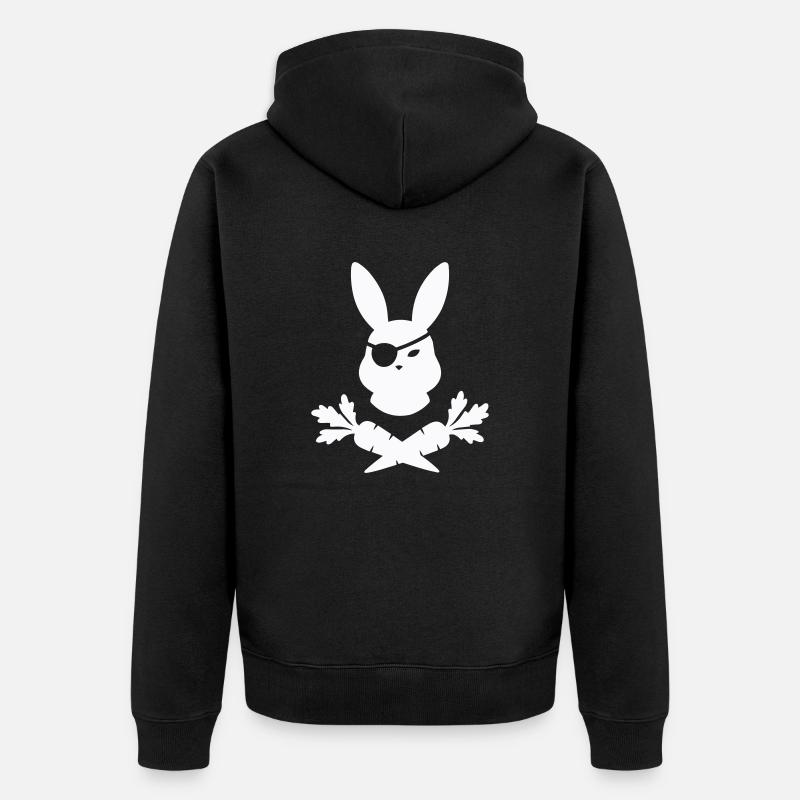 Lapin Pirate - Veste à capuche bio Premium Unisexe - noir