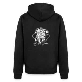 DOGUE DE BORDEAUX Portrait Chiens Wilsigns - Veste à capuche bio Premium Unisexe - noir - Dos - Nico (187cm)