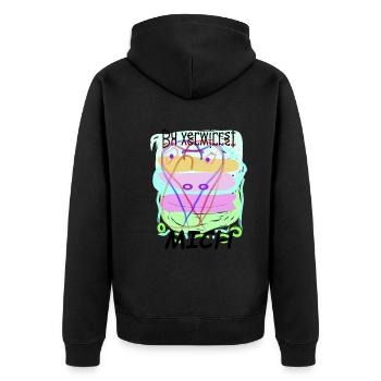 Du verwirrst mich, aber lieb dich doch - Unisex Premium Bio Zip Hoodie - Schwarz - Hinten - Nico (187cm)