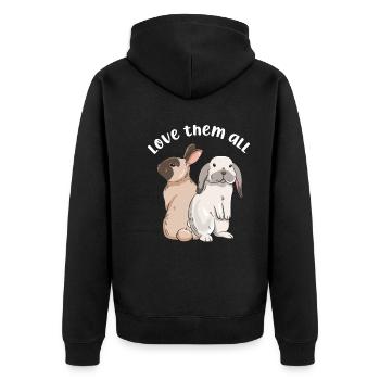 Conception de lapin mignon pour les propriétaires de lapins - Veste à capuche bio Premium Unisexe - noir - Dos - Nico (187cm)