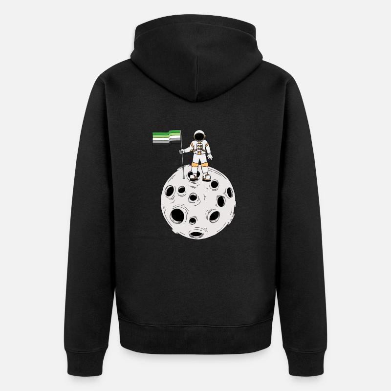 Astronaute aromatique Drapeau aromatique - Veste à capuche bio Premium Unisexe - noir