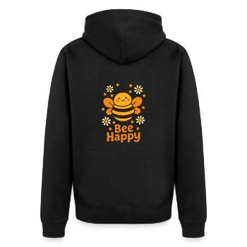 Abeille douce - Abeille heureuse - Veste à capuche bio Premium Unisexe - noir - Dos - Nico (187cm)