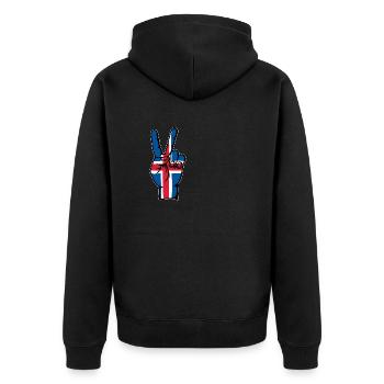 Drapeau de l’Islande Symbole de la Victoire De La Paix - Veste à capuche bio Premium Unisexe - noir - Dos - Nico (187cm)