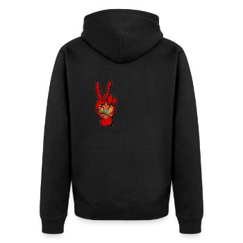 Montenegro Flag Peace Victory Symbol used - Unisex Premium Organic Zip Hoodie - black - Back - Nico (187cm)