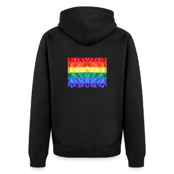 Rainbow Flag Gay Pride LGBT LGBTQ Pride - Unisex Premium Organic Zip Hoodie - black - Back - Nico (187cm)