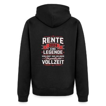 Pension 2024 Retirement Pensioner Gift - Unisex Premium Organic Zip Hoodie - black - Back - Nico (187cm)