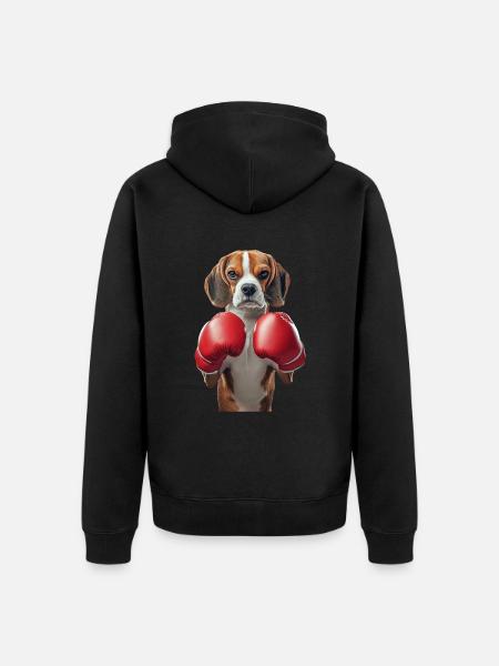 Beagle - Unisex Premium Bio Zip Hoodie - Schwarz
