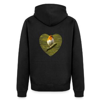 Rouge-gorge Oiseau chanteur - Veste à capuche bio Premium Unisexe - noir - Dos - Nico (187cm)