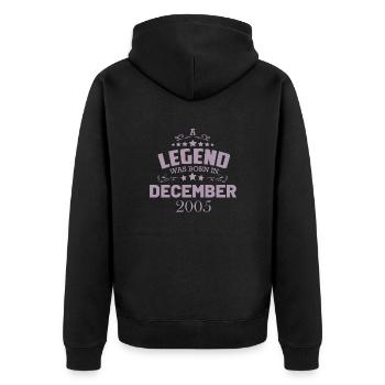 18th Birthday Legend December 2005 - Unisex Premium Organic Zip Hoodie - black - Back - Nico (187cm)