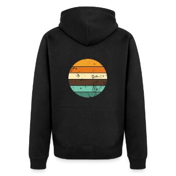 Summer Sunset - Unisex Premium Bio Zip Hoodie - Schwarz - Hinten - Nico (187cm)