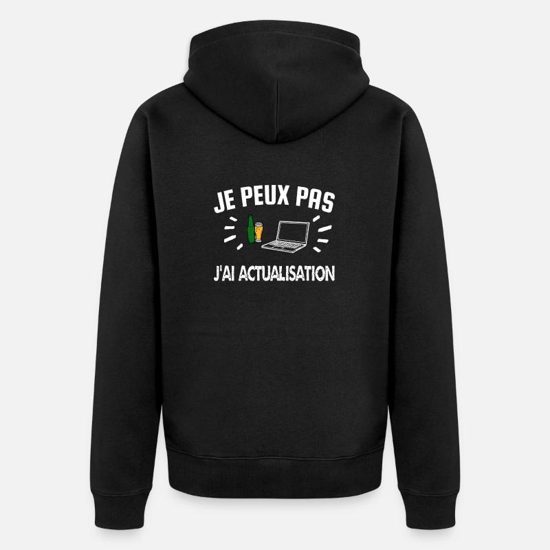 je peux pas j'ai actualisation - Veste à capuche bio Premium Unisexe - noir