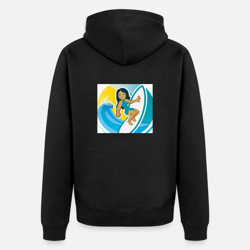 Sticker surf fun - Veste à capuche bio Premium Unisexe - noir
