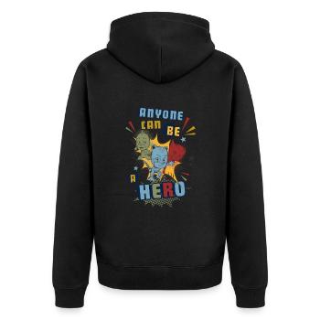 PJ Masks Anyone Can Be Hero - Unisex Premium Organic Zip Hoodie - black - Back - Nico (187cm)