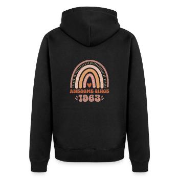 Großartig seit 1963 Retro Vintage Geburtstag - Unisex Premium Bio Zip Hoodie - Schwarz - Hinten - Nico (187cm)
