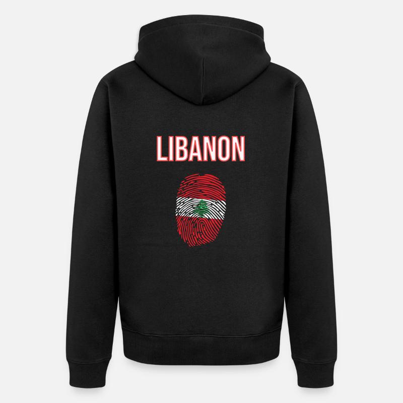 Liban Empreinte digitale - Veste à capuche bio Premium Unisexe - noir