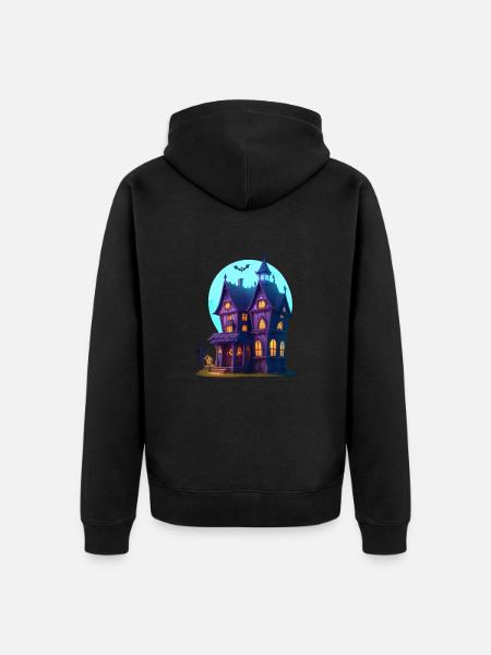 Spooky Villa Halloween - Unisex Premium Organic Zip Hoodie - black