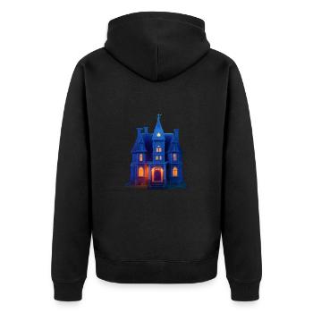Maison effrayante Halloween - Veste à capuche bio Premium Unisexe - noir - Dos - Nico (187cm)