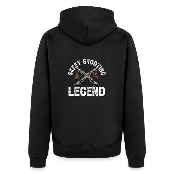 Trapschießen Skeet Tontaubenschießen - Unisex Premium Bio Zip Hoodie - Schwarz - Hinten - Nico (187cm)