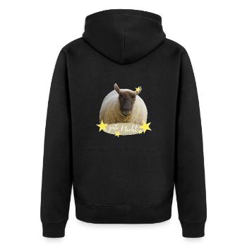 Schaf gute Nacht Schlafshirt - Unisex Premium Bio Zip Hoodie - Schwarz - Hinten - Nico (187cm)
