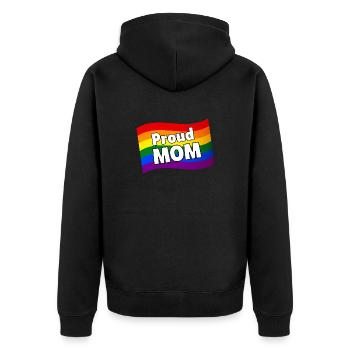 PFLAG Proud Mom of gay son lesbian daughter LGBTQ - Unisex Premium Organic Zip Hoodie - black - Back - Nico (187cm)