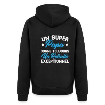 Super papa donne toujours un retraité exceptionnel - Veste à capuche bio Premium Unisexe - noir - Dos - Nico (187cm)