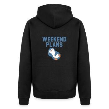 King Penguin Emperor Penguin Penguin Gift - Unisex Premium Organic Zip Hoodie - black - Back - Nico (187cm)