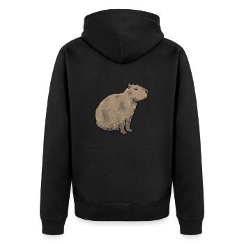 Rongeur Capybara - Veste à capuche bio Premium Unisexe - noir - Dos - Nico (187cm)