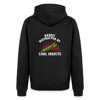 Mante religieuse, collectionneur d’insectes, entomologiste - Veste à capuche bio Premium Unisexe - noir - Dos - Nico (187cm)