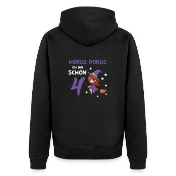 3. Geburtstag Hexerei Zauberei Hexe - Unisex Premium Bio Zip Hoodie - Schwarz - Hinten - Nico (187cm)