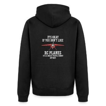 Remote Controlled Airplane Model Airplane - Unisex Premium Organic Zip Hoodie - black - Back - Nico (187cm)