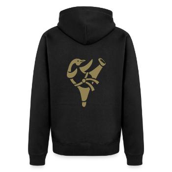 Pingouin Karaté Arts Martiaux Arts Martiaux Silhouette - Veste à capuche bio Premium Unisexe - noir - Dos - Nico (187cm)