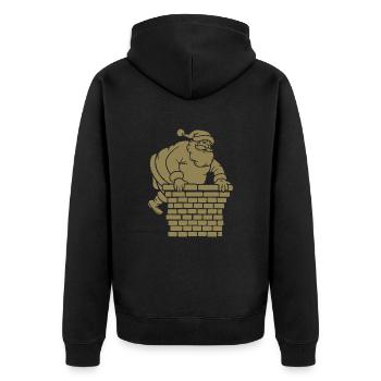 Silhouette du Père Noël Minimaliste - Veste à capuche bio Premium Unisexe - noir - Dos - Nico (187cm)