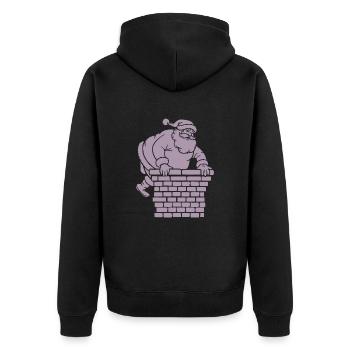 Silhouette du Père Noël Minimaliste - Veste à capuche bio Premium Unisexe - noir - Dos - Nico (187cm)
