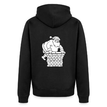 Silhouette du Père Noël Minimaliste - Veste à capuche bio Premium Unisexe - noir - Dos - Nico (187cm)