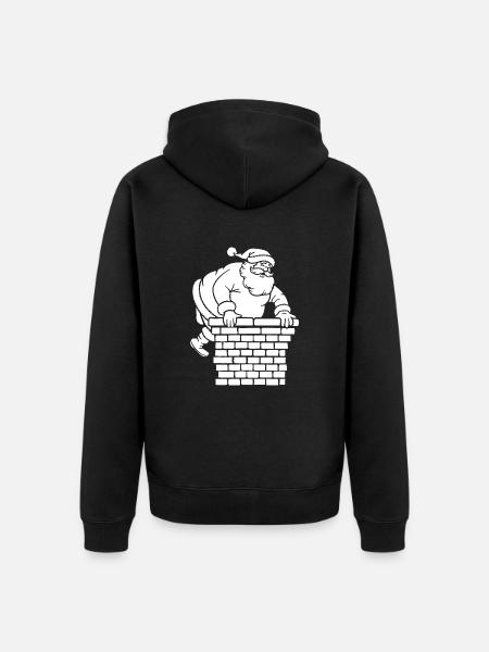 Weihnachtsmann Silhouette Minimalistisch - Unisex Premium Bio Zip Hoodie - Schwarz