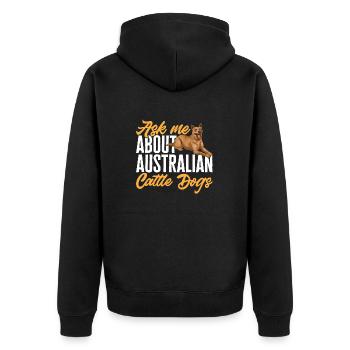 Australian Cattle Dog Red Blue Heeler - Unisex Premium Organic Zip Hoodie - black - Back - Nico (187cm)