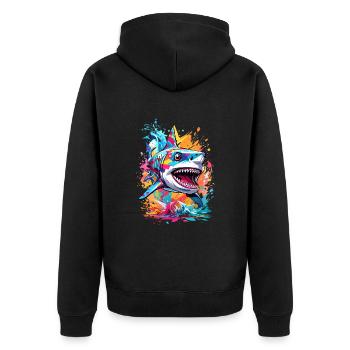 Requin - Veste à capuche bio Premium Unisexe - noir - Dos - Nico (187cm)