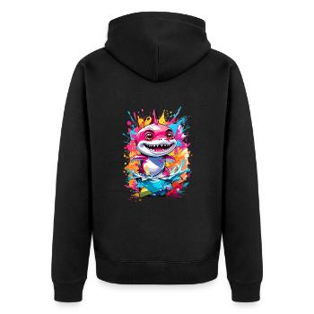 Requin - Veste à capuche bio Premium Unisexe - noir - Dos - Nico (187cm)