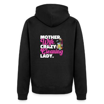 Domestic help, cleaner, housekeeper - Unisex Premium Organic Zip Hoodie - black - Back - Nico (187cm)