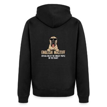 Mastiff Dog Old English Mastiff - Unisex Premium Organic Zip Hoodie - black - Back - Nico (187cm)