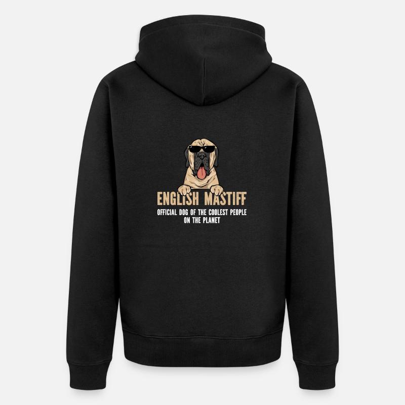 Mastiff Chien Vieux Mastiff anglais - Veste à capuche bio Premium Unisexe - noir