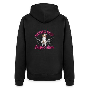 Miniature Australian Shepherd - Unisex Premium Bio Zip Hoodie - Schwarz - Hinten - Nico (187cm)