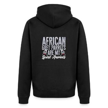 Graupapagei Perroquet gris d’Afrique Papagei - Veste à capuche bio Premium Unisexe - noir - Dos - Nico (187cm)
